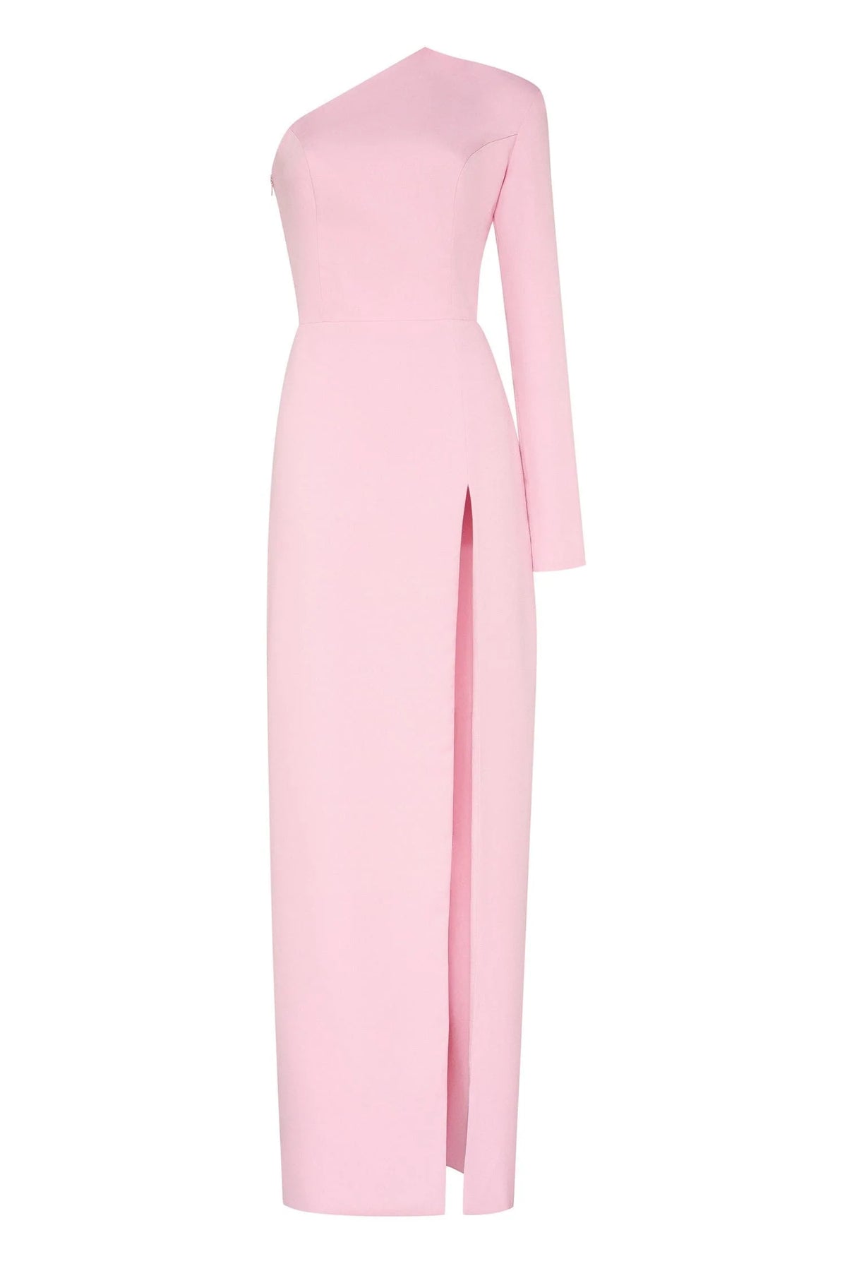 Pink Long sleeved dress with sharp shoulder cut