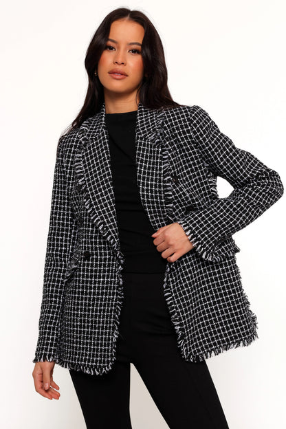 Rocco Hem Blazer Black White