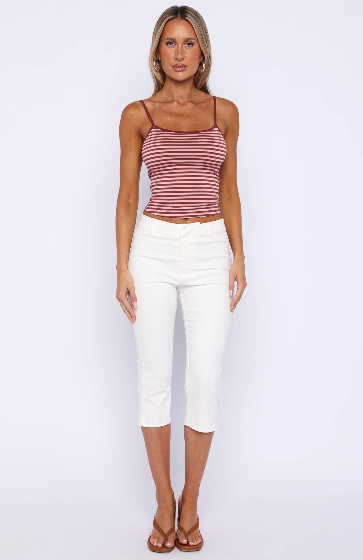 Just Let It Go Singlet Pink Stripe