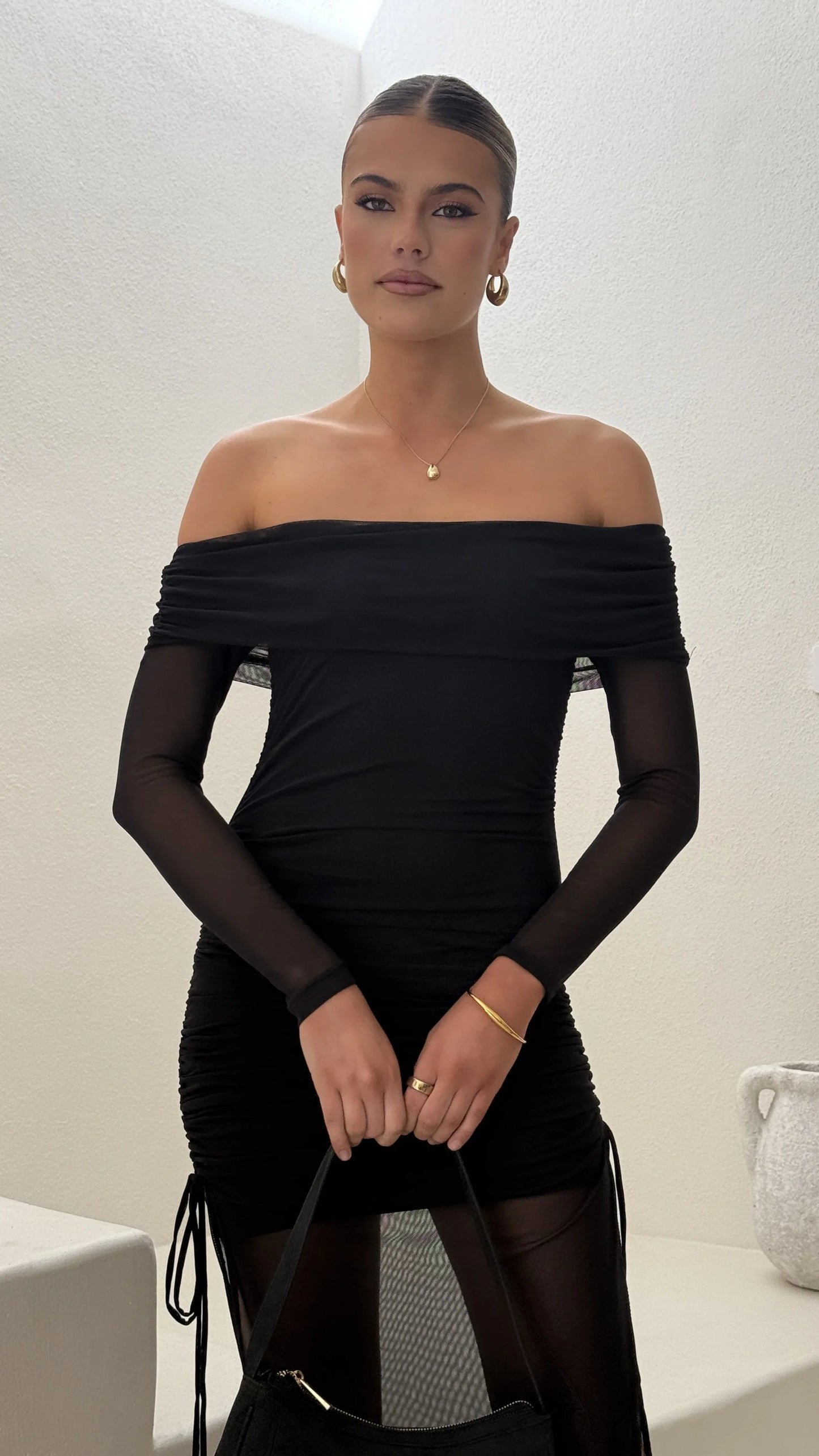 Isadora Off Shoulder Maxi Dress Black