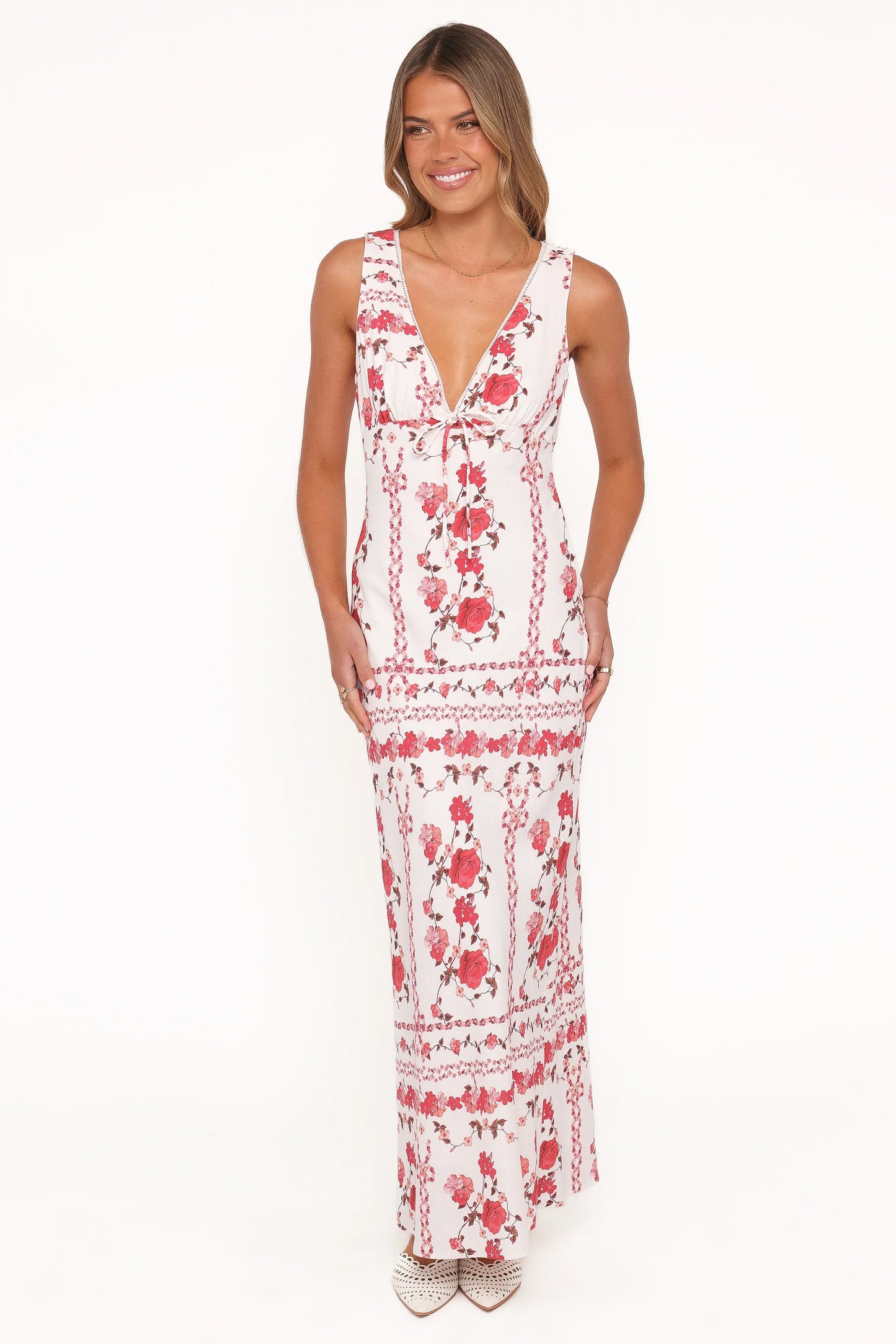 Amore Bias Cut Maxi Dress Red Rose