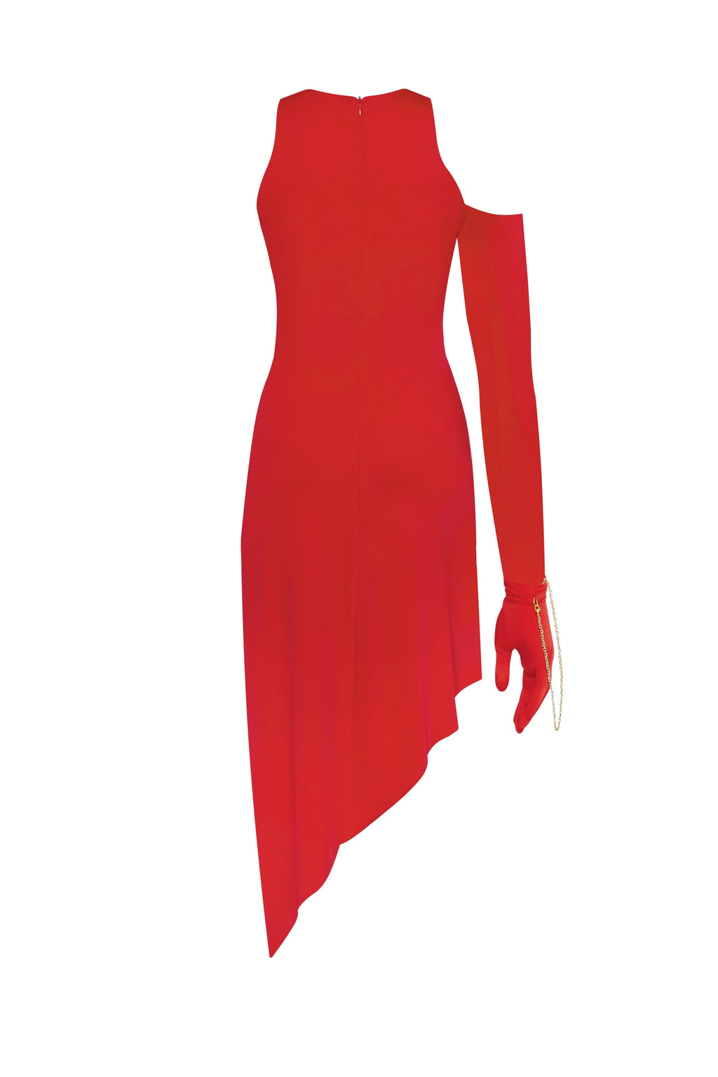 Jaw dropping asymmetric red midi dress Xo Xo