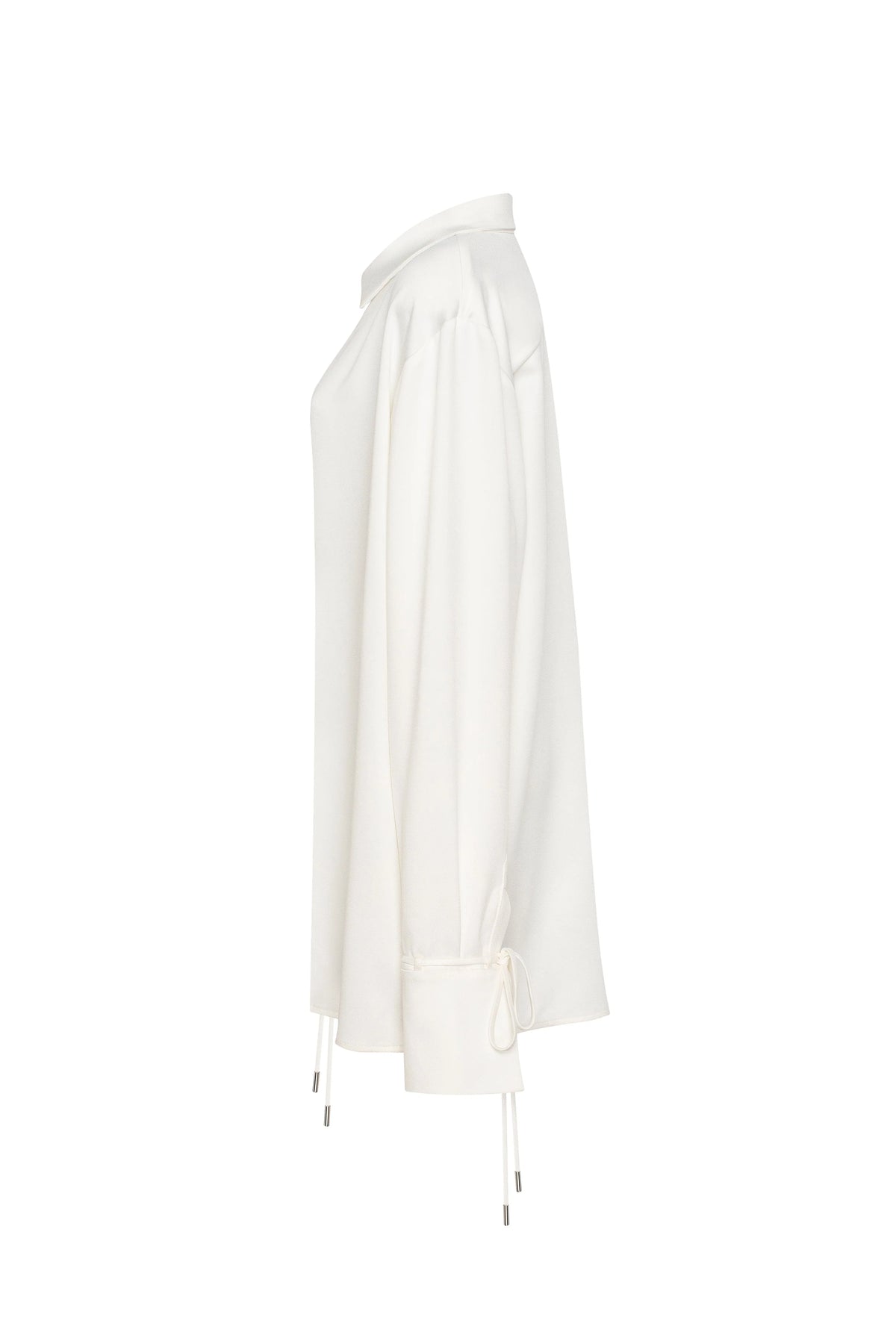 Front tie satin blouse in white Xo Xo