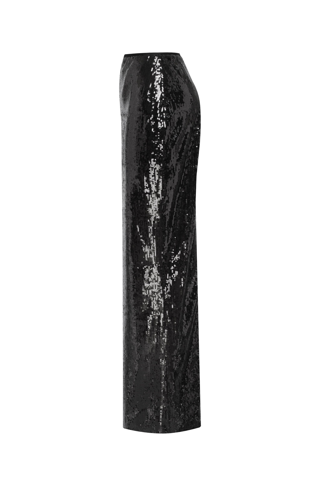 Dramatic fitted sequined black maxi skirt Midnight Walk