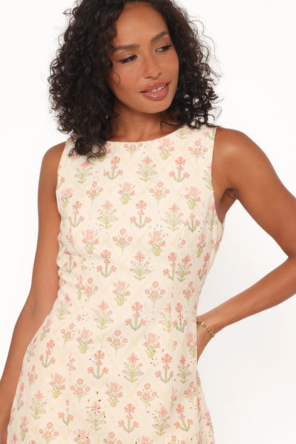 Memphis Mini Dress Coral Floral