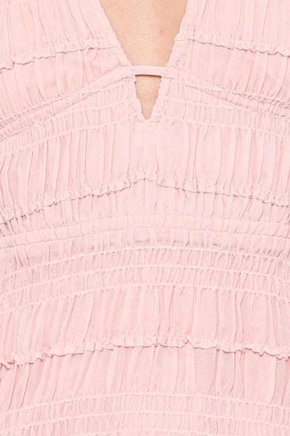 Zafira Textured Halter Top Pink