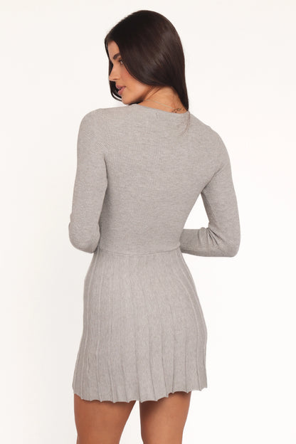 Darlina Long Sleeve Mini Dress Heather Grey