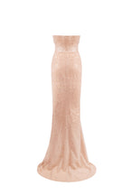 Spectacular sequined maxi dress in gold