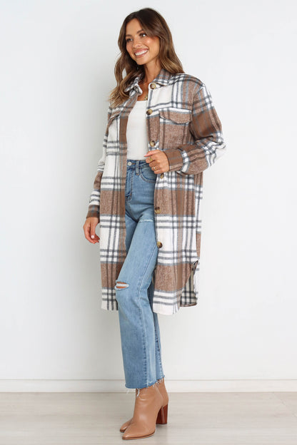 Dion Shacket Brown Check