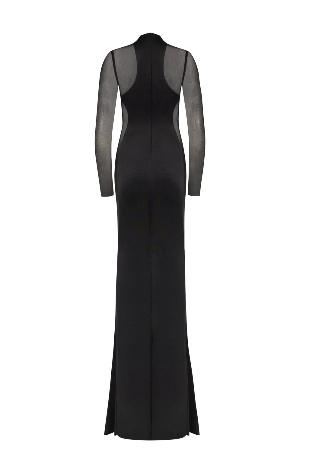 Showstopper black dress with semi transparent inserts