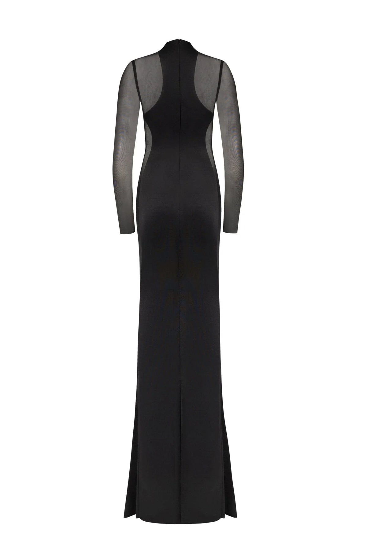 Showstopper black dress with semi transparent inserts