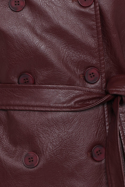 Vita Faux Leather Jacket Burgundy