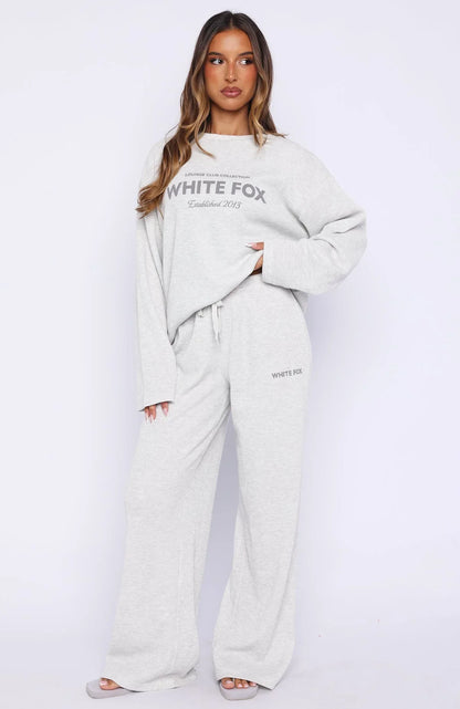 Leave Me Out Of It Waffle Wide Leg Sweatpants Grey Marle