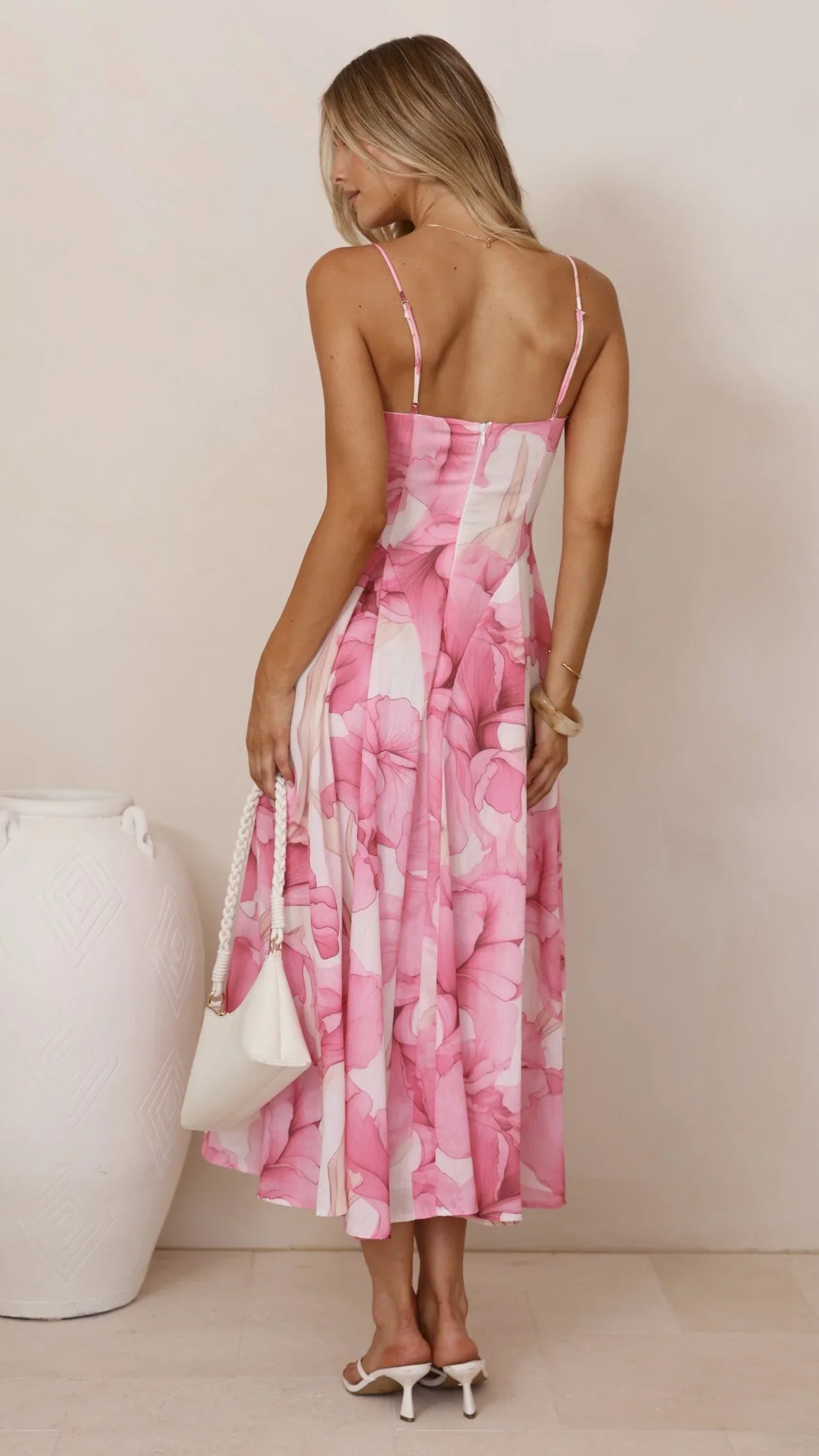 Dallas Midi Dress Pink Floral