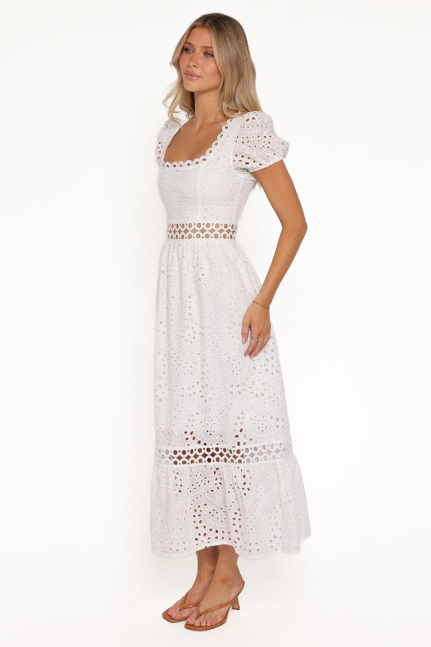 Melania Midi Dress White