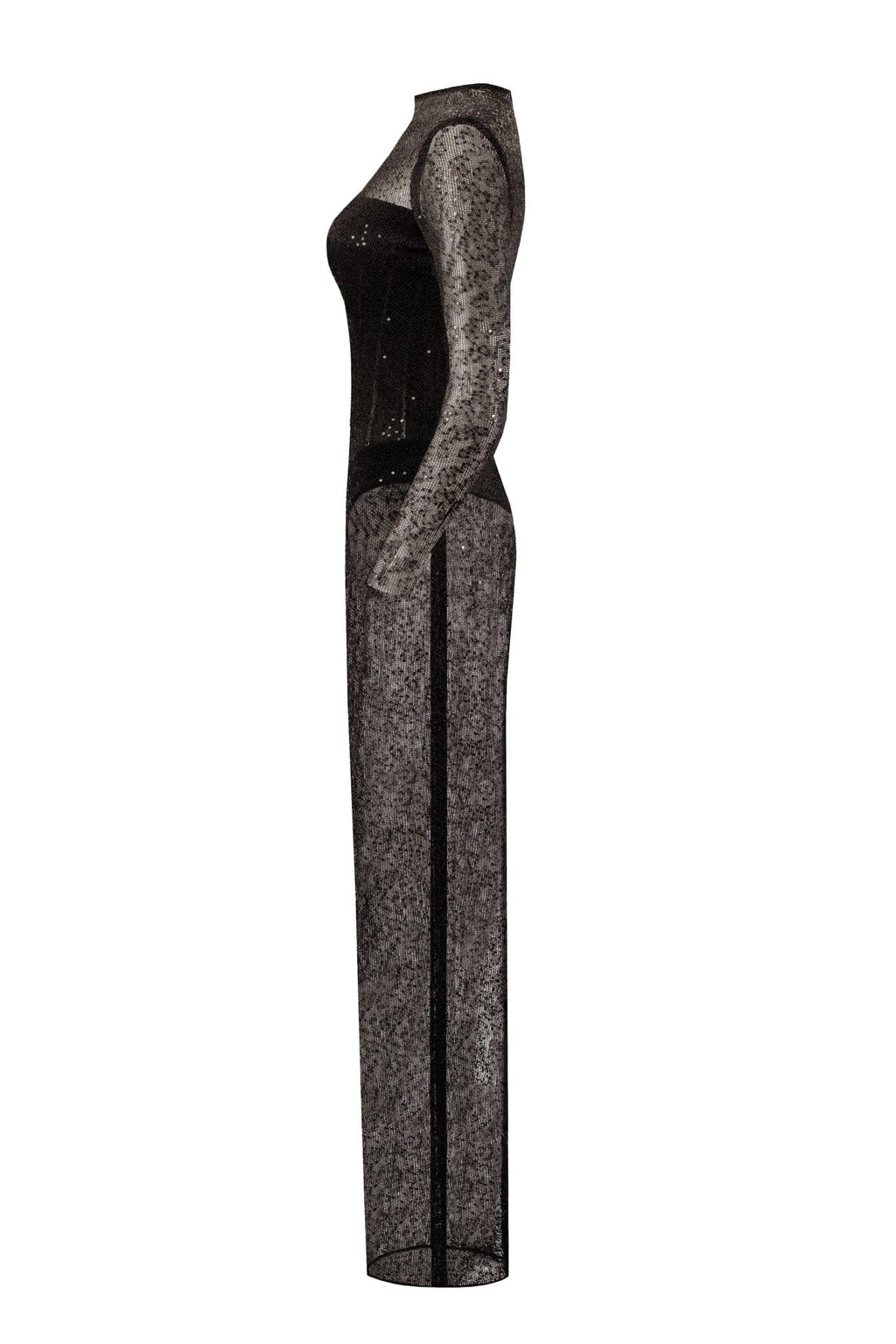 Crystal embellished striking maxi dress