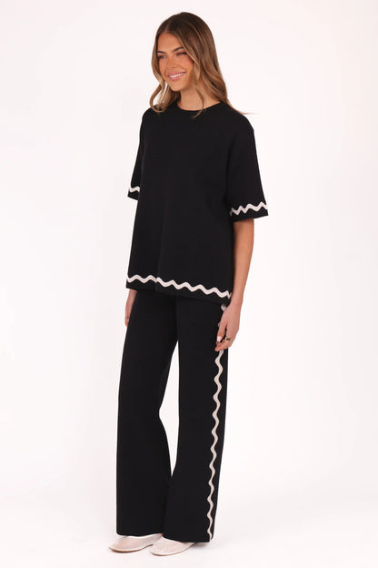 Vespa Knitted Tee Black White