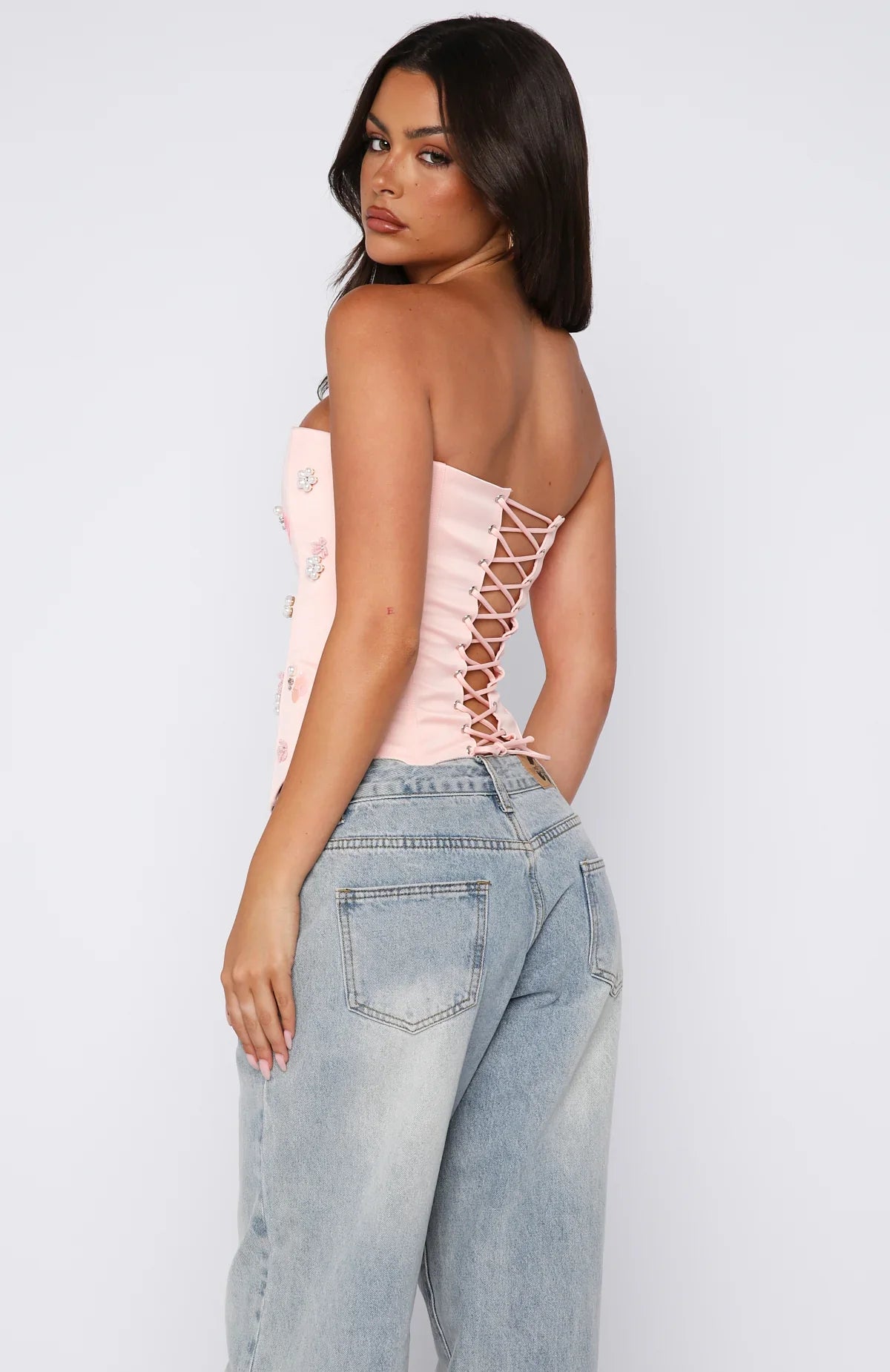 Summer Love Strapless Bustier Baby Pink