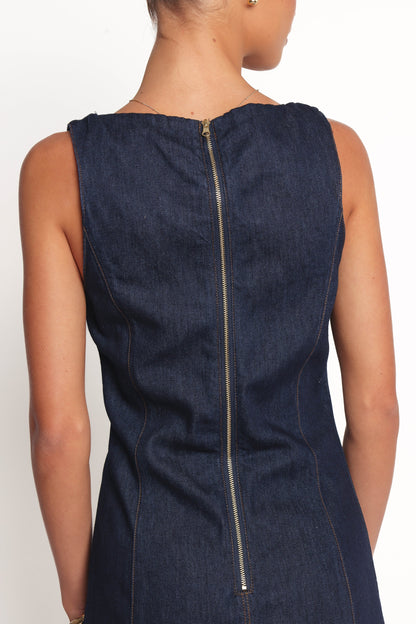 Calyx Mini Dress Dark Denim