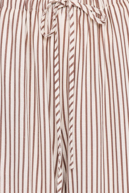 Elowen Wide Leg Pants Brown Stripe