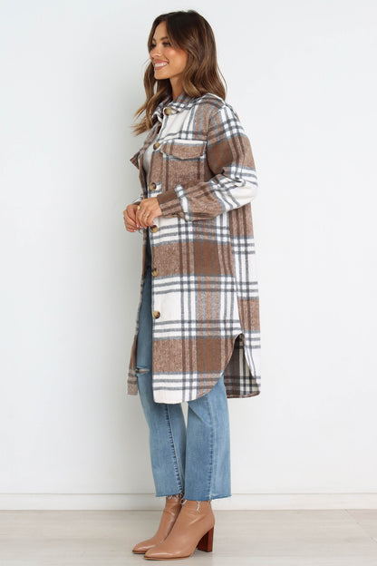 Dion Shacket Brown Check