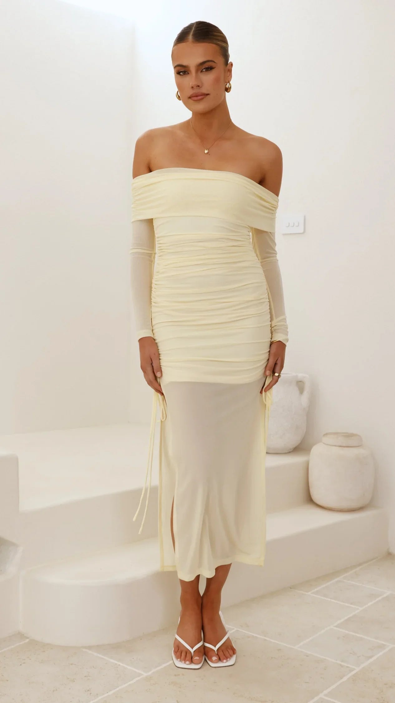 Isadora Off Shoulder Maxi Dress Yellow