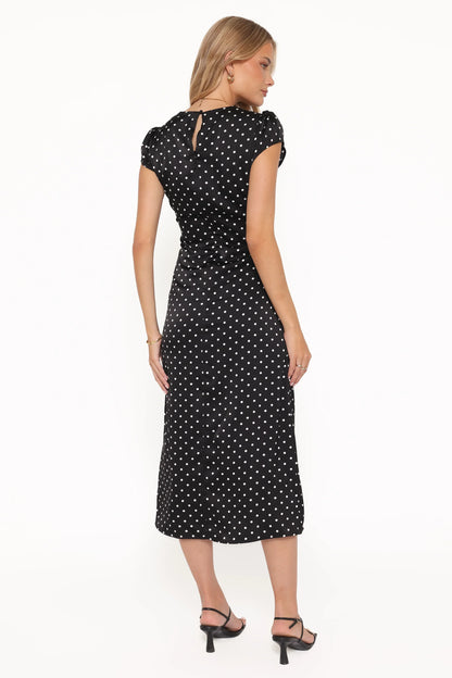 Lisbeth Midi Dress Black Polka Dot