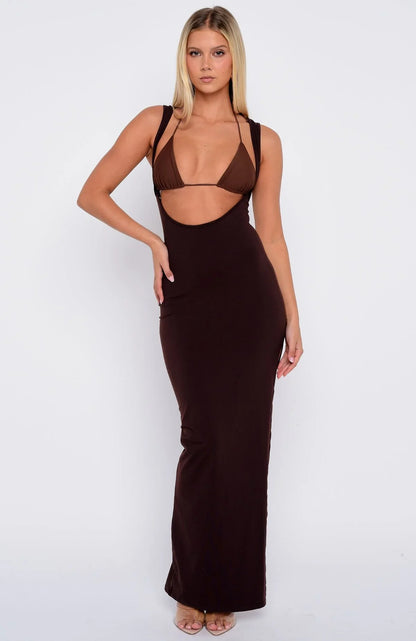 Dont Want To Be Apart Maxi Dress Dark Chocolate