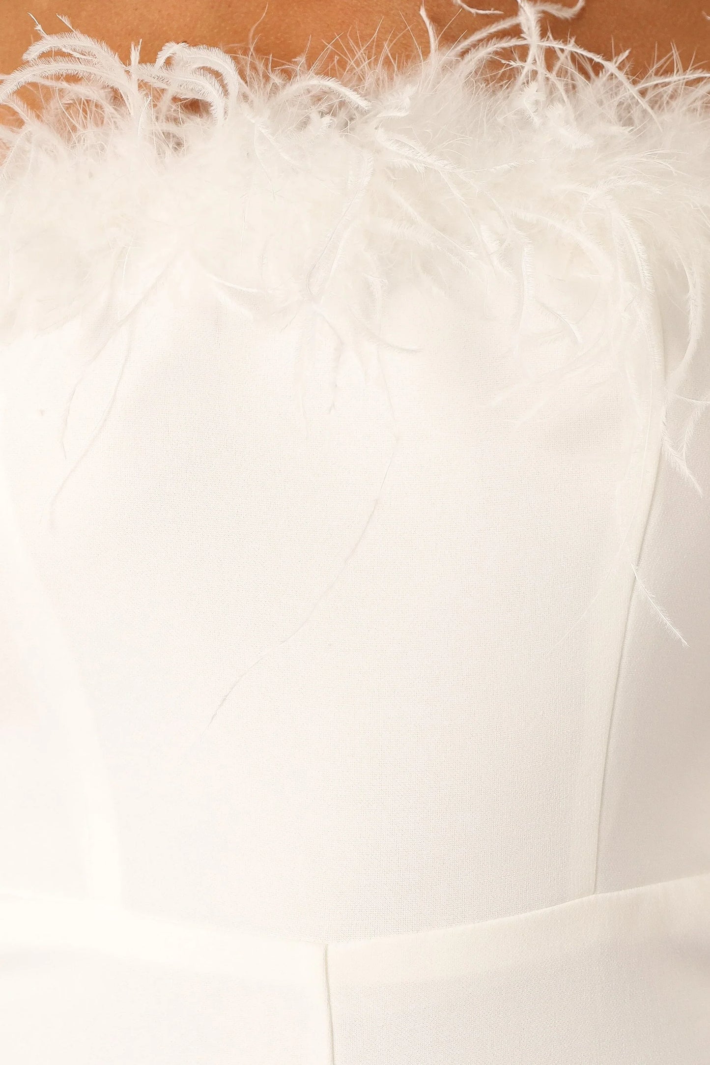Louise Feather Trim Jumpsuit White