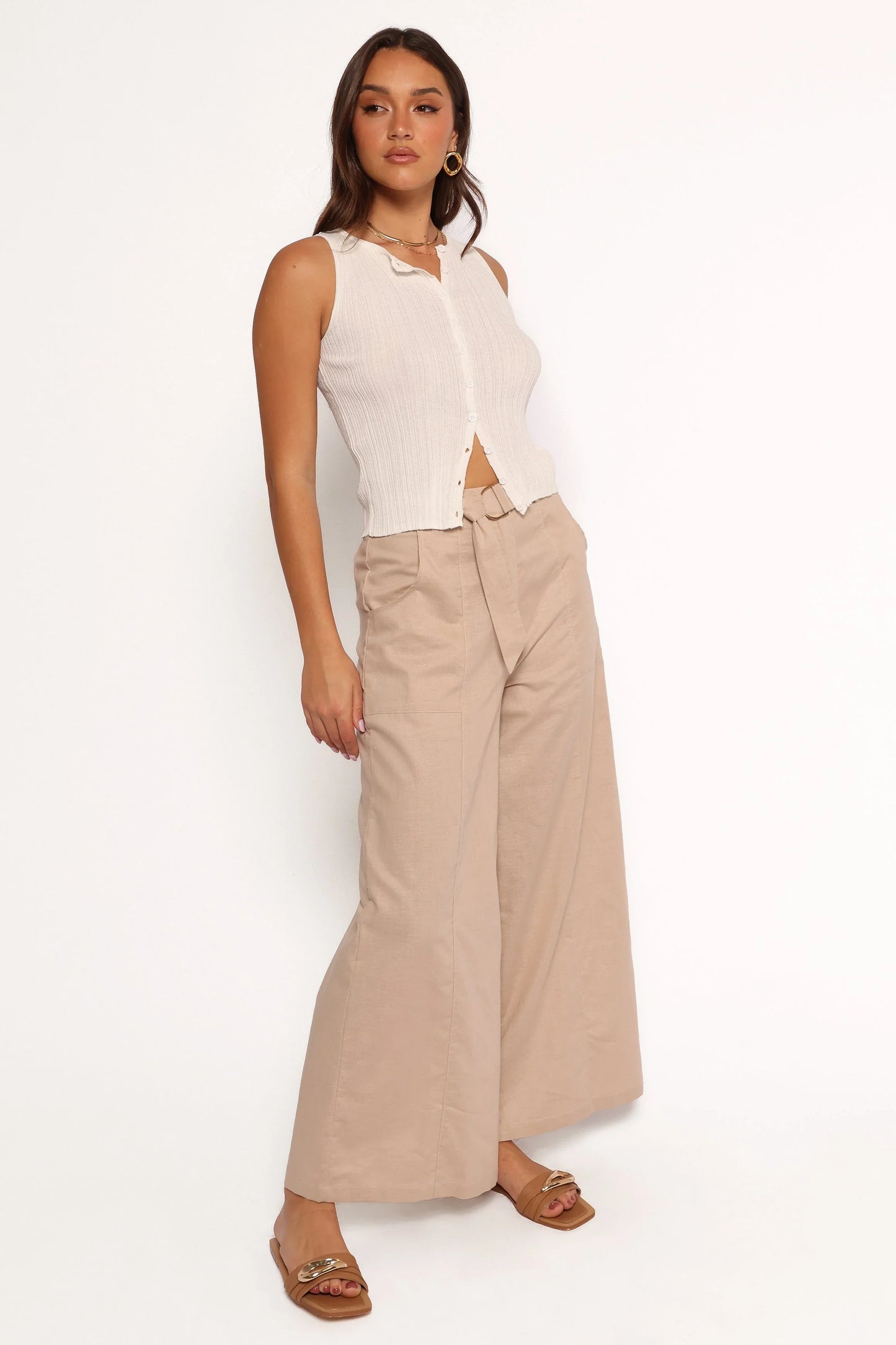 Sadie Wide Leg Pant Oatmeal