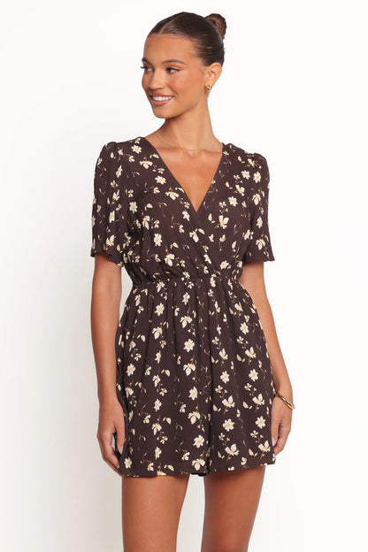 Raschelle Romper Brown Ditsy