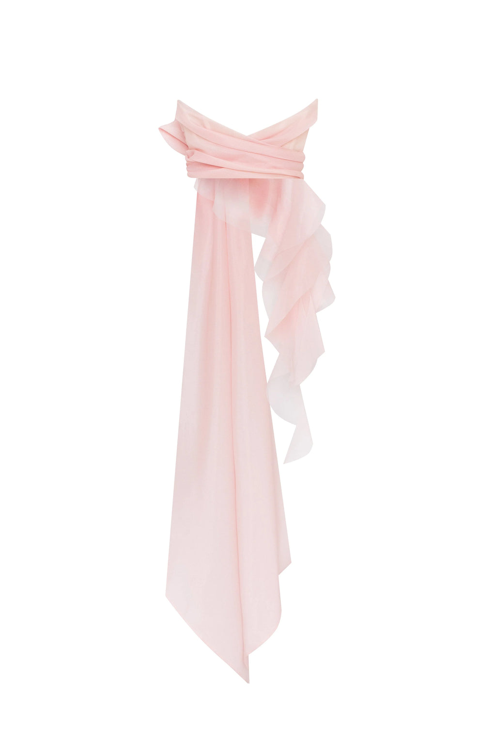 Dreamy off shoulder blouse with meringue flounces in misty rose Midnight Walk