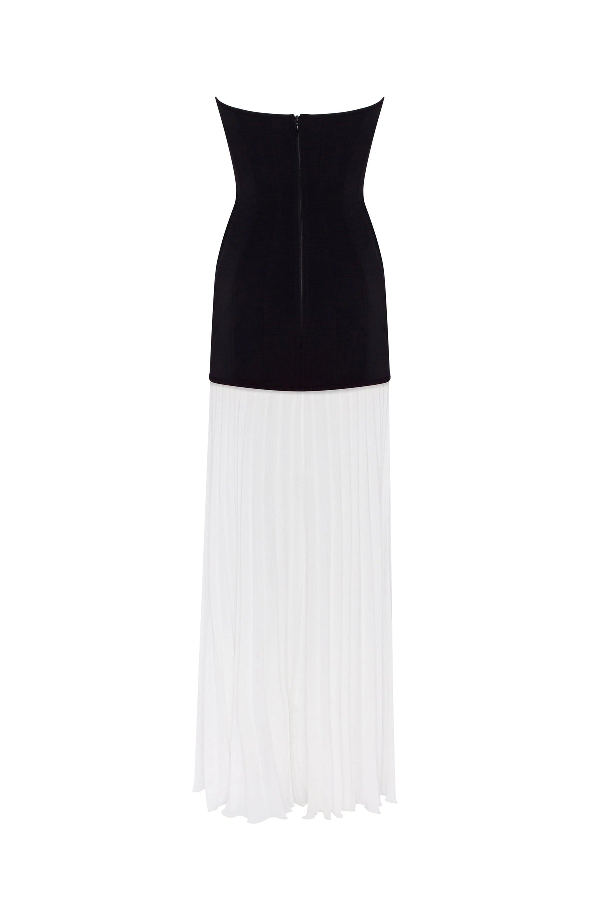 BlackWhite dress with a pleated skirt Parisienne
