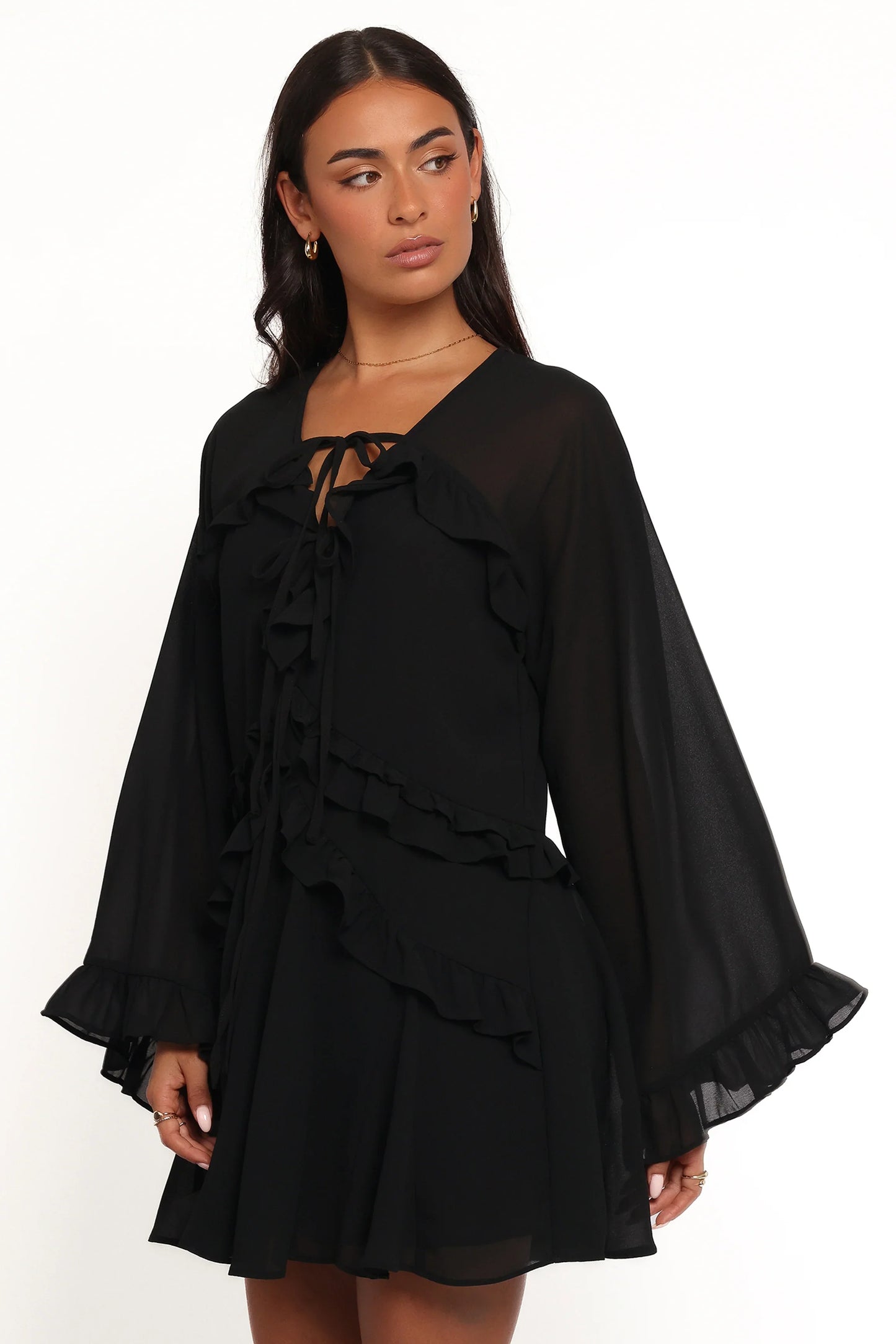 Magnolia Long Sleeve Mini Dress Black