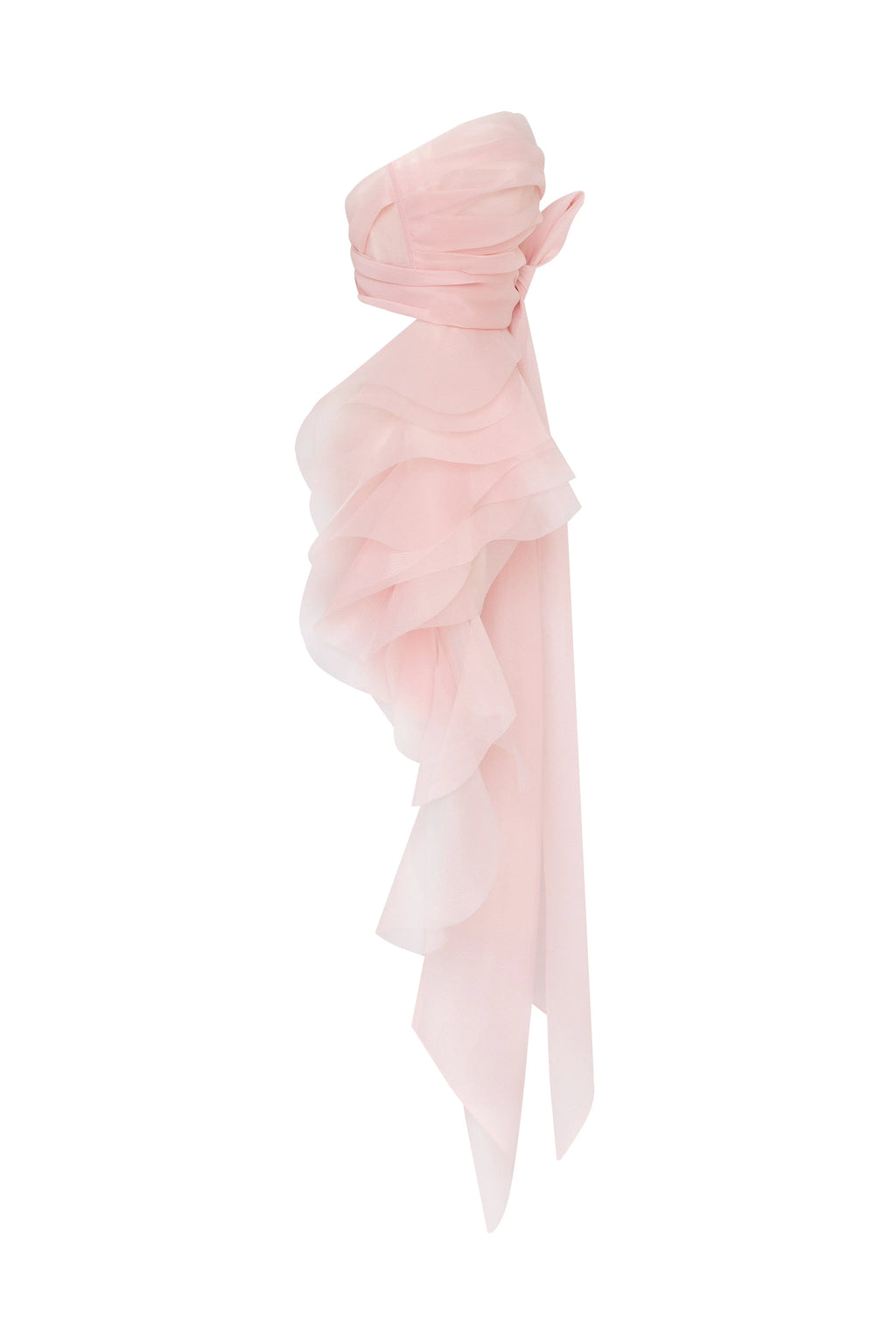Dreamy off shoulder blouse with meringue flounces in misty rose Midnight Walk