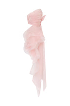 Dreamy off shoulder blouse with meringue flounces in misty rose Midnight Walk