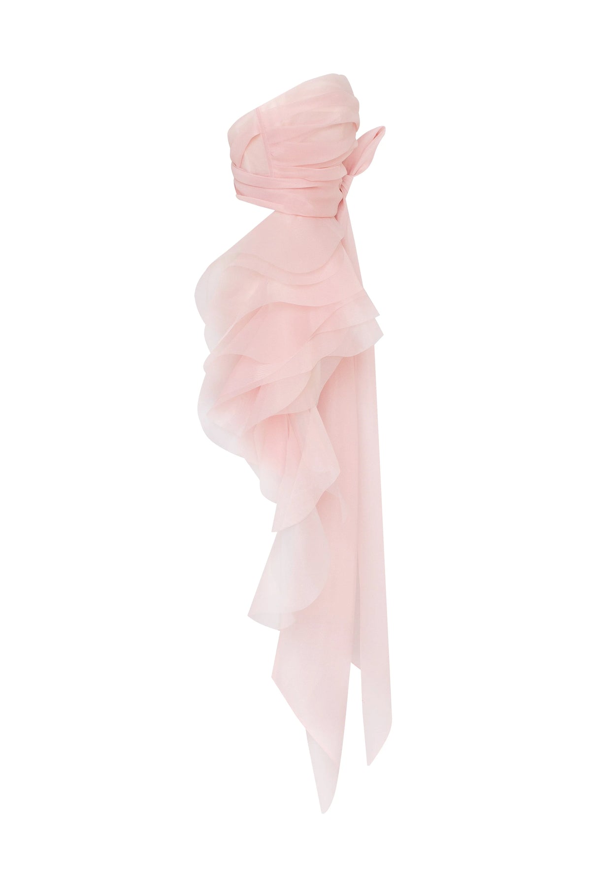 Dreamy off shoulder blouse with meringue flounces in misty rose Midnight Walk