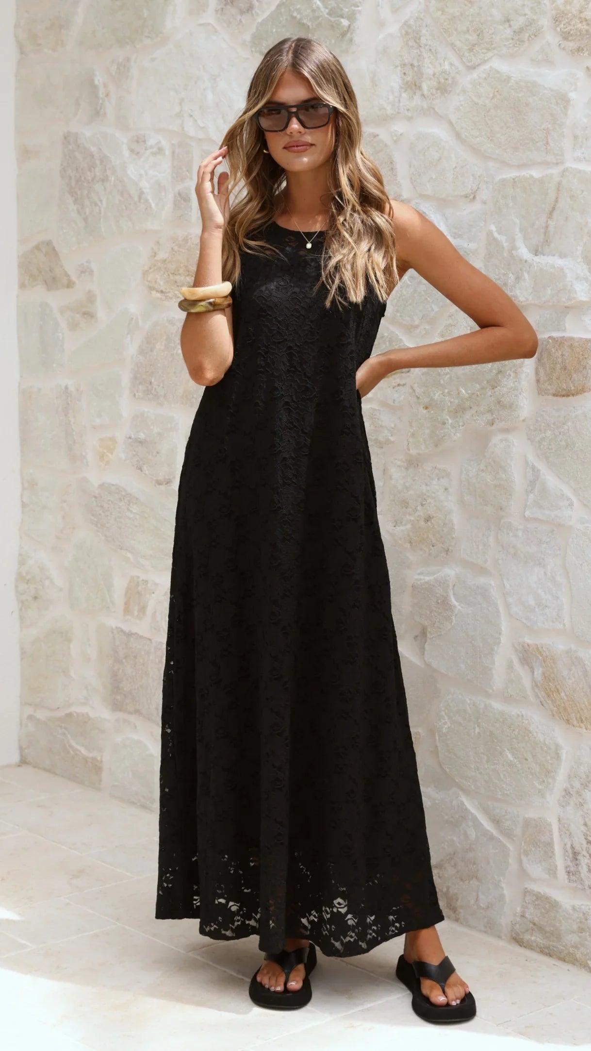 Cerelia Maxi Dress Black Lace
