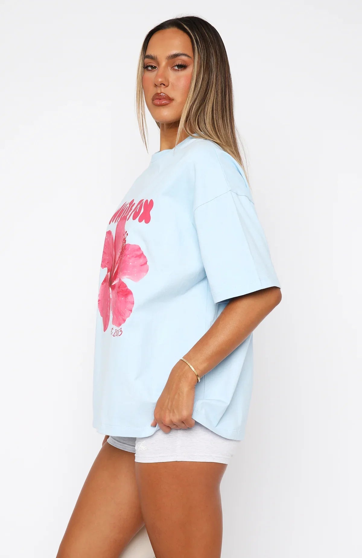 With Love Romance Oversized Tee Baby Blue