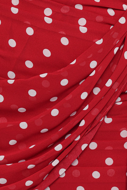 Kristen Strapless Mini Dress Red Polka Dot