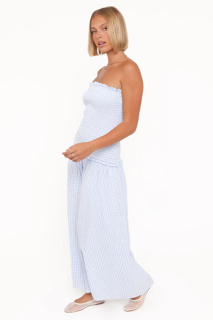 Parkway Maxi Dress Blue Gingham