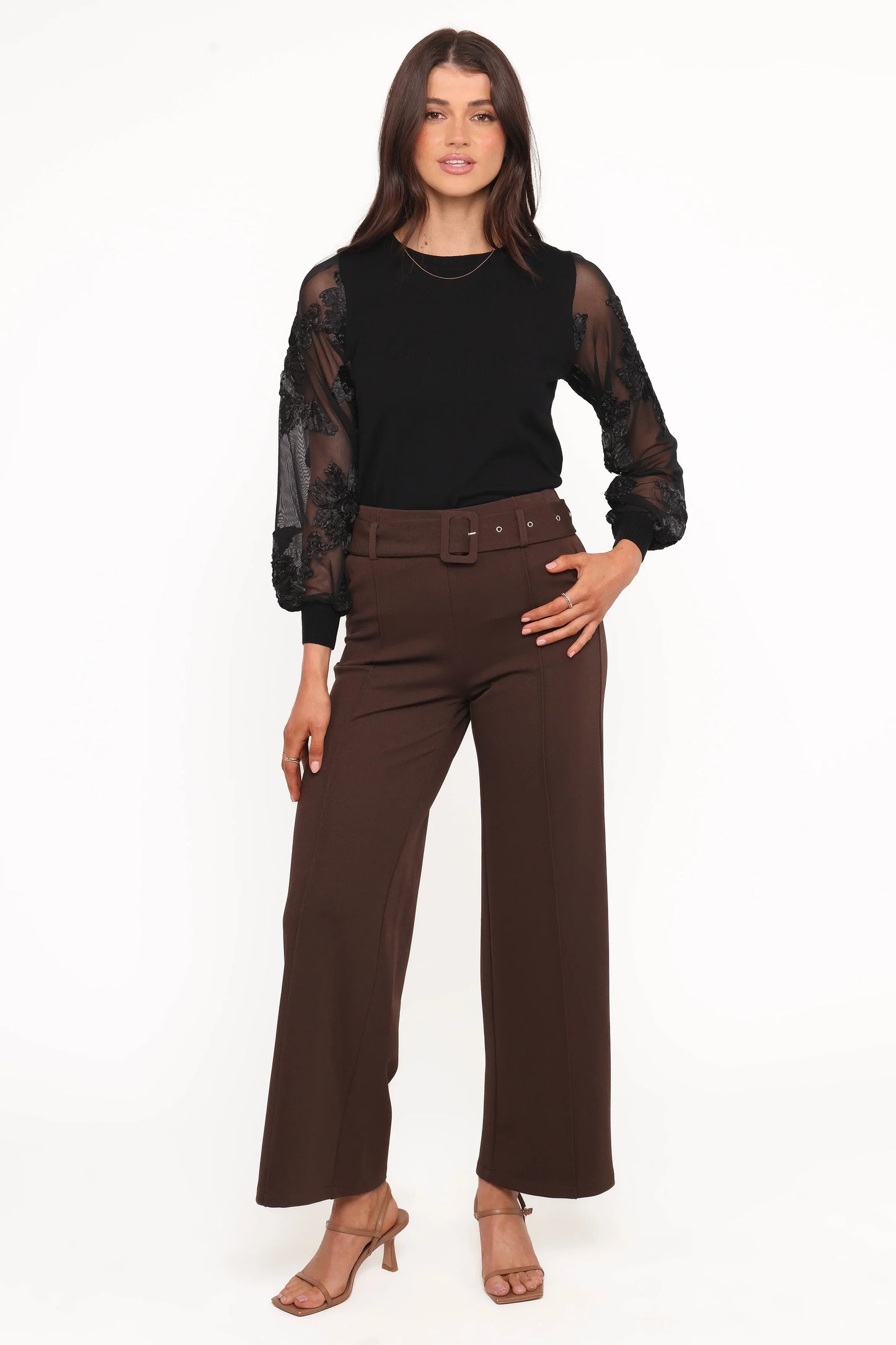 Benton Belted Pant Brown