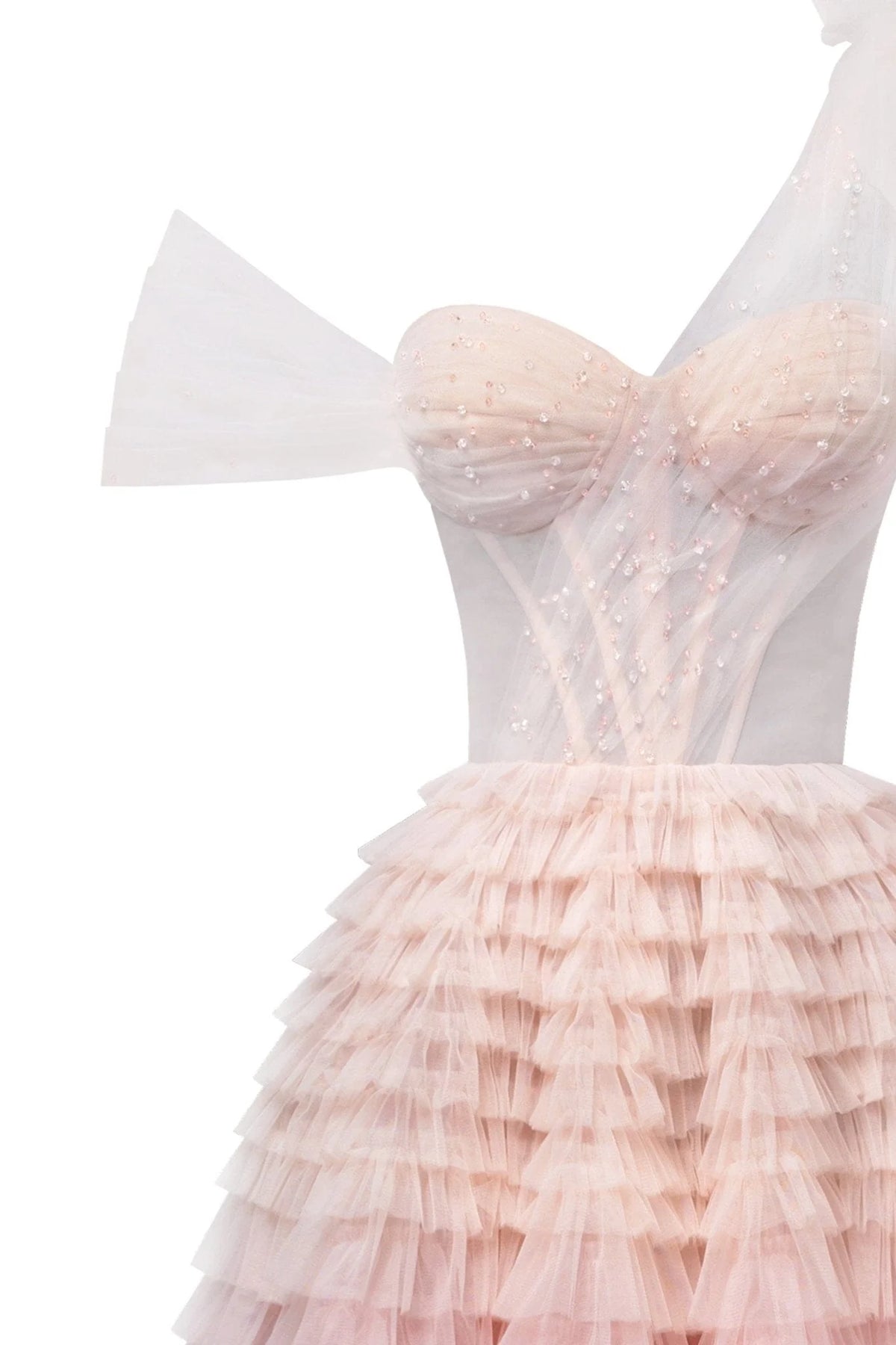 Charming ball gown with the frill layered ombre maxi skirt