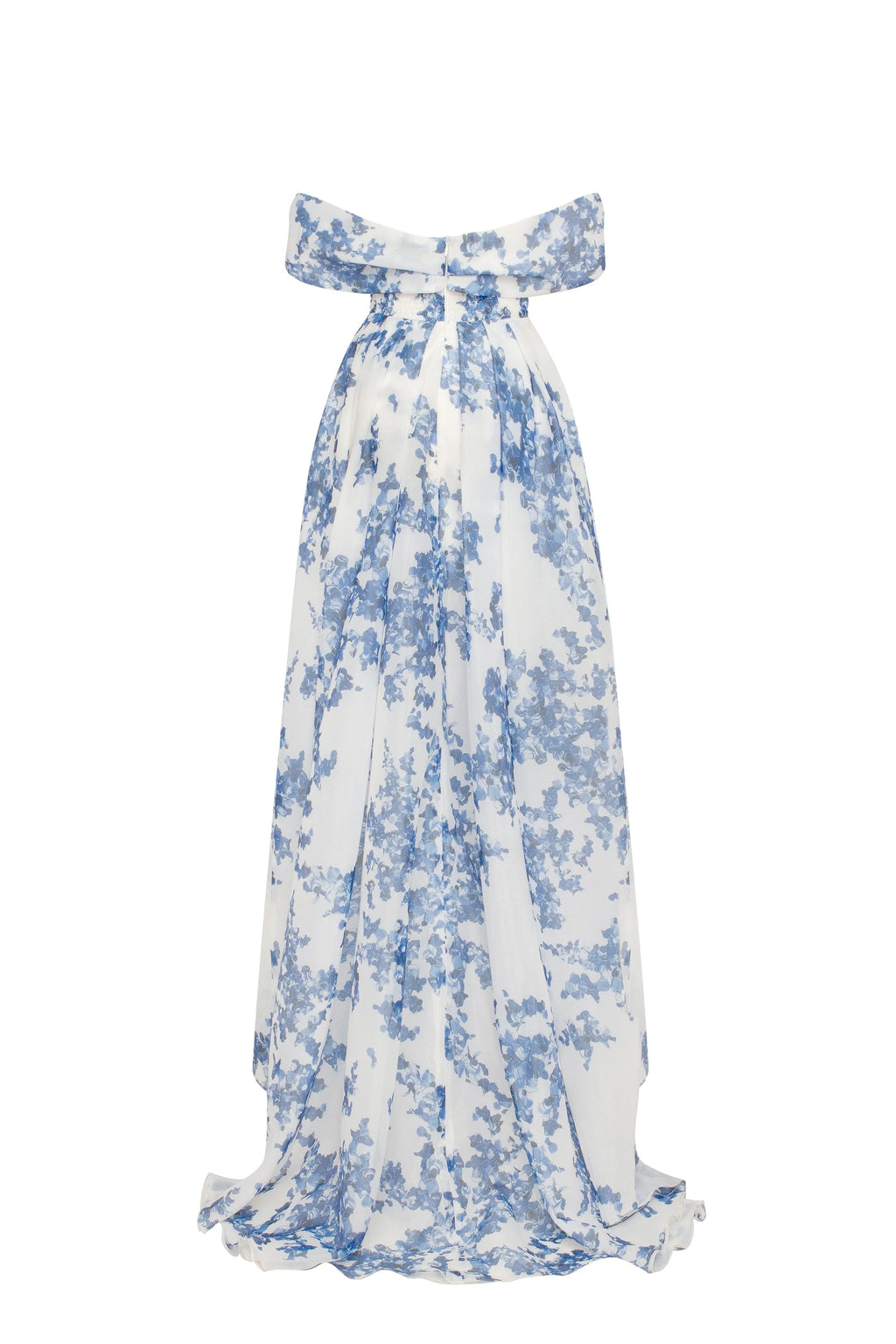 Catchy off the shoulder blue hydrangea maxi dress Garden of Eden