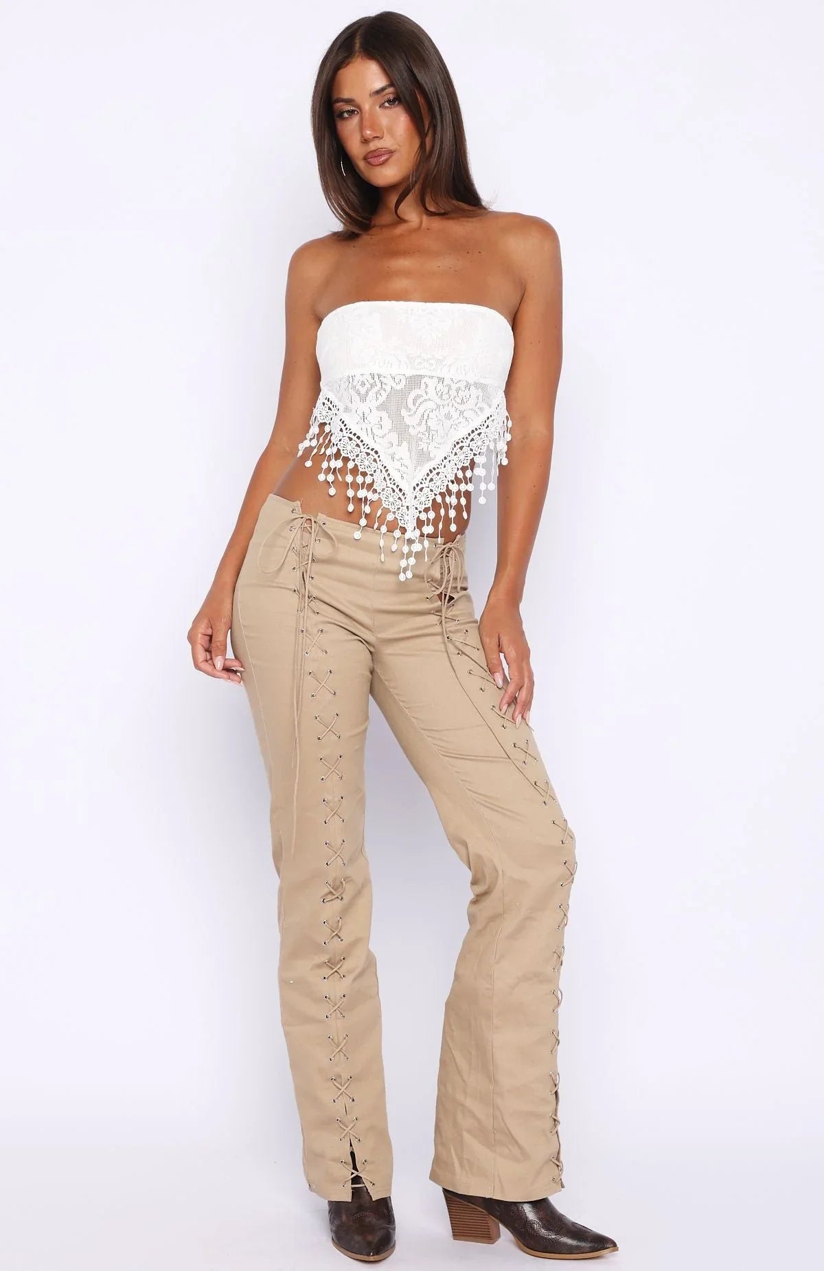 Love Fest Strapless Top White