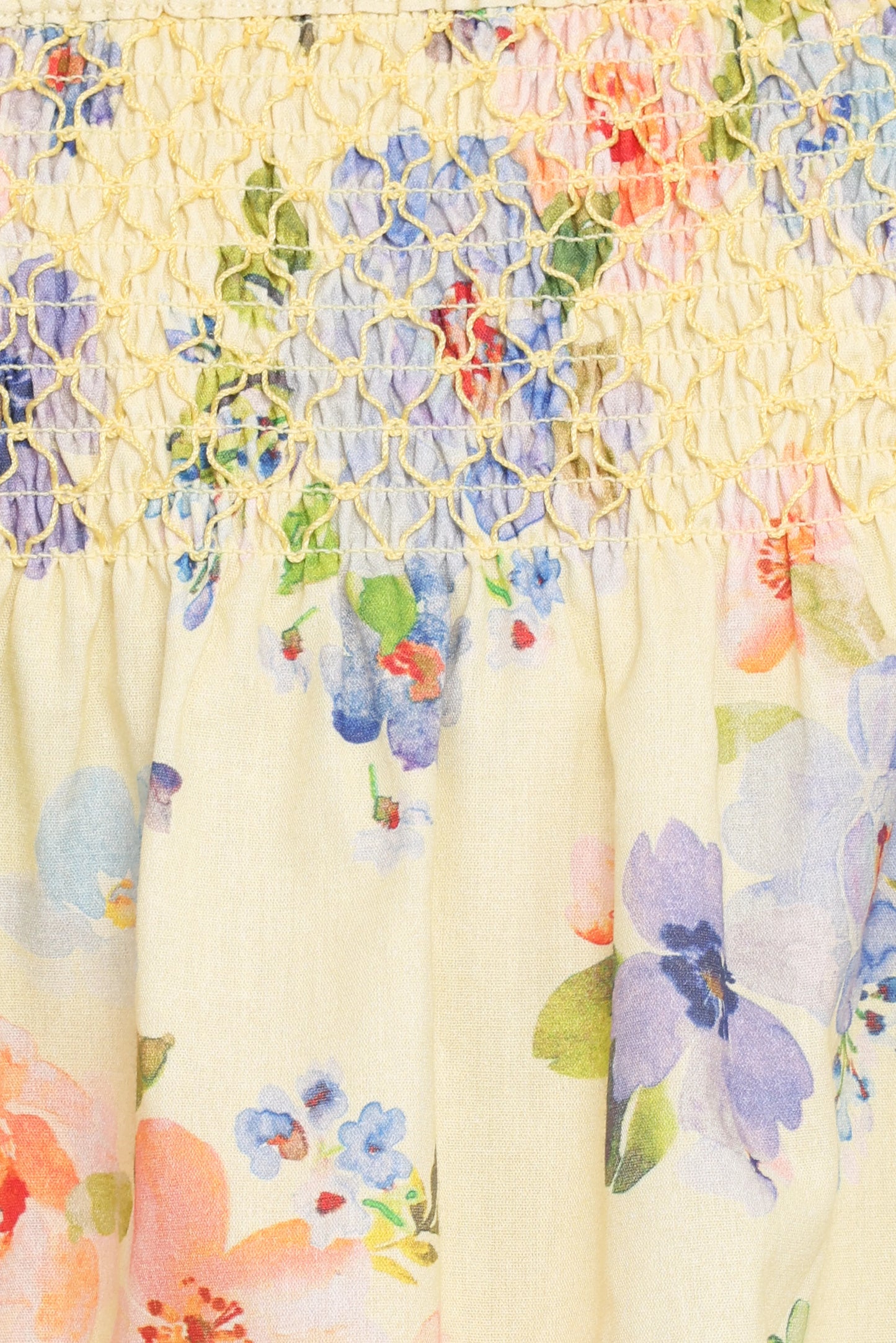 Cosima Baby Doll Top Yellow Floral
