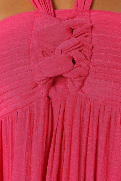 Everdeen Halterneck Maxi Dress Fuchsia