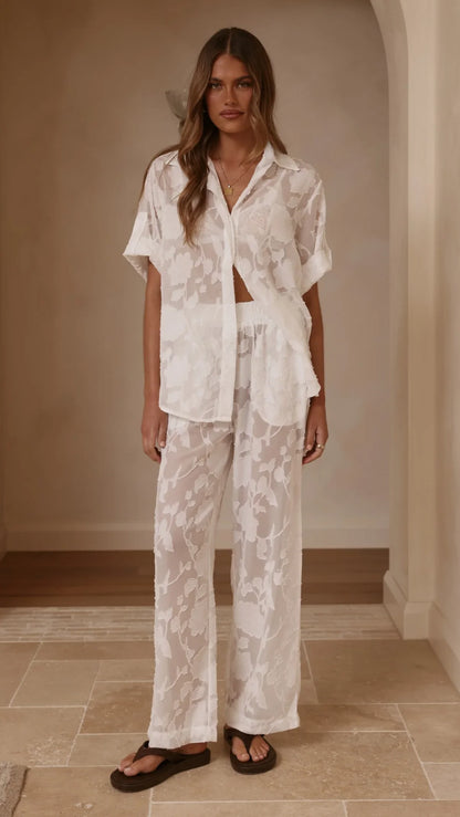 Mollie Lace Shirt White