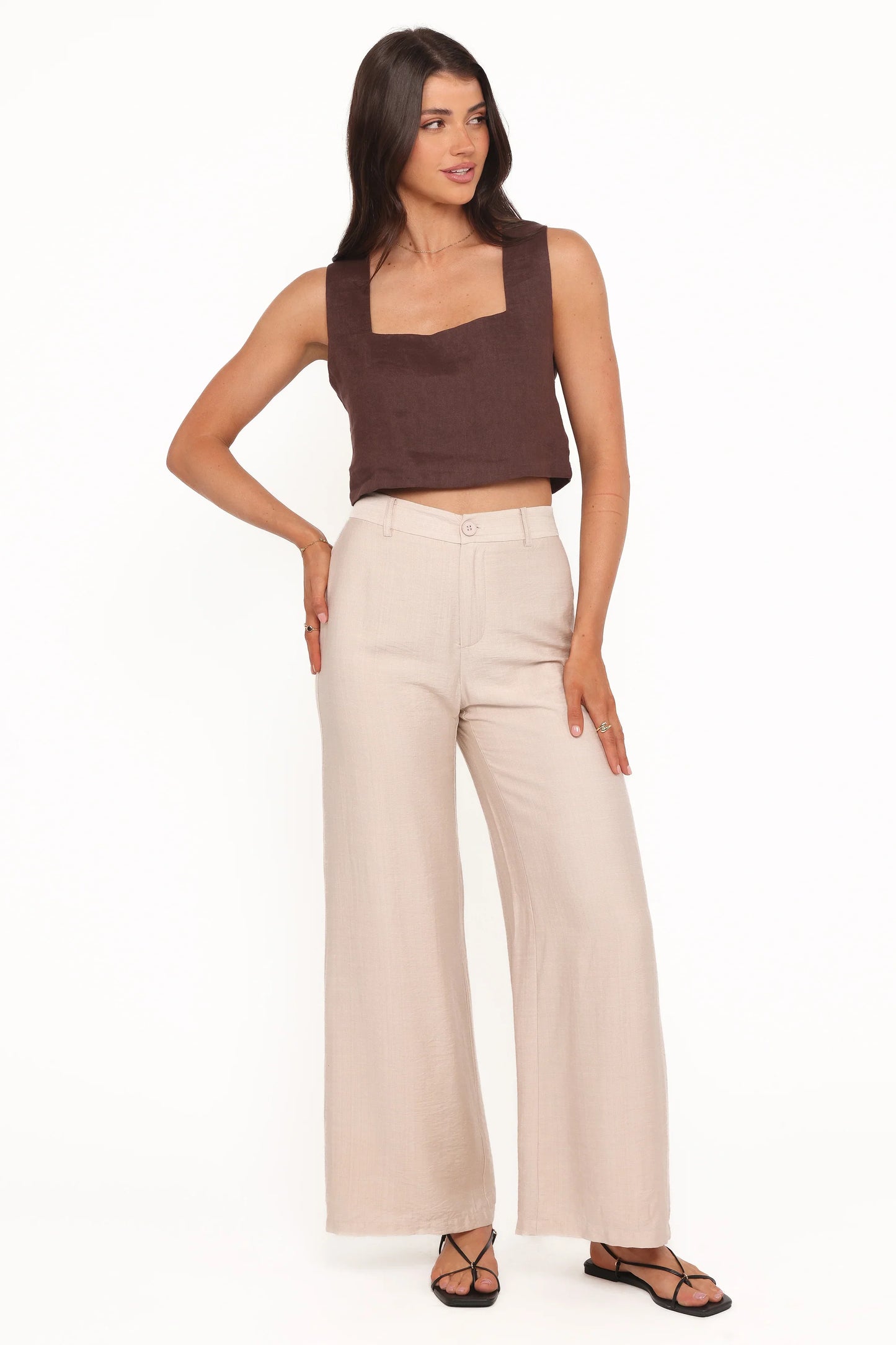 Lauren Wide Leg Pant Beige