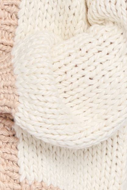 Anige Contrast Trim Cardigan Cream
